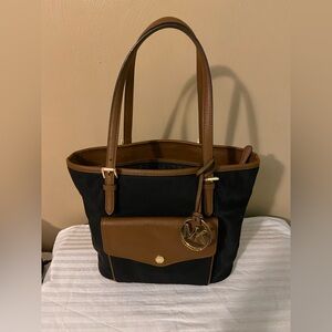 Michael kors Nylon And Leather Tote Black And Brown